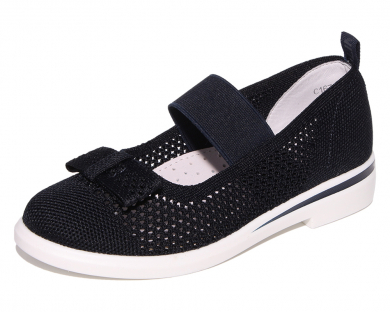 C16762 Т.син 32-1,33-1,34-2,35-2,36-1,37-1 Капитошка Туфли Школа Mary Jane Текстиль, Без подклада, ПУ Лето жен