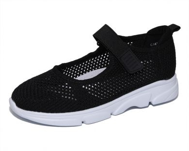 C16756 Чёр 33-1,34-1,35-2,36-2,37-1,38-1 Капитошка Туфли Школа Mary Jane Текстиль, Без подклада, ЭВА Лето жен