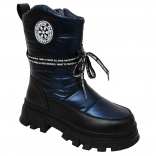 T-10970-F Т.син 33-1,34-1,35-2,36-2,37-1,38-1 Tom&Miki П/сапоги Повсед Дутики Иск.мат, Нат.шерсть, ТПР Зима жен