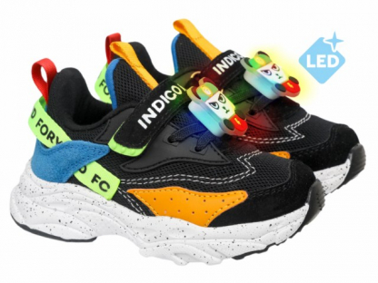 92-001W черный / оранжевый 24-2,25-2,26-3,27-3,28-2 Indigo kids П/ботинки Актив.отдых Кроссовки Иск.мат, Текстиль, ЭВА / ТЭП В/О Муж