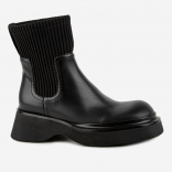 54500ук-1 Чёр 36-1,37-1,38-1,39-1,40-1 Kapika Ботинки Повсед Веллингтон Иск.мат, Байка/Флис, ЭВА/резина В/О жен