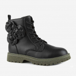 53648ук-1 Чёр 31-1,32-1,33-1,34-1,35-1 Kapika Ботинки Повсед Дерби Иск.мат, Байка/Флис, ТЭП (термоэластопласт) В/О жен