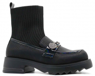 231881п-1 Чёр 33-1,34-1,35-1,36-1,37-1 Kapika Ботинки Повсед Лоферы Иск.мат, Кожподклад, ПУ (полиуретан) В/О жен