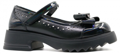231063п-1 Чёр 33-1,34-1,35-1,36-1,37-1 Kapika Туфли Школа Mary Jane Иск.мат, Кожподклад, ПУ (полиуретан) Лето жен