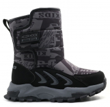 1637д-1 черный-серый 28-1,29-1,30-1,31-1,32-1 Kapika П/сапоги Повсед Дутики Иск.мат, Нат.шерсть, ЭВА/ТЭП Зима Муж