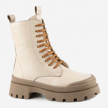 64293т-1 Беж 36-1,37-1,38-1,39-1 Kapika Ботинки Повсед Дерби Нат.кожа, Нат.шерсть, ТЭП (термоэластопласт) Зима жен