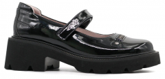 24739п-2 черный-лак 35-1,36-1,37-1,38-1,39-1 Kapika Туфли Школа Mary Jane Иск.мат, Кожподклад, ПУ Лето жен