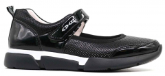 231088пн-1 Чёр 33-1,34-1,35-1,36-1,37-1 Kapika Туфли Школа Mary Jane Иск.мат, Кожподклад, ЭВА/резина Лето жен