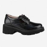 24634п-1 черный-лак 35-1,36-1,37-1,38-1,39-1 Kapika П/ботинки Школа Дерби Иск.мат, Кожподклад, ПУ В/О жен