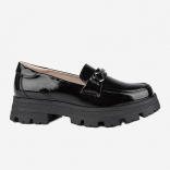 24742п-1 Чёр 35-1,36-1,37-1,38-1,39-1 Kapika Туфли Школа Лоферы Иск.мат, Кожподклад, ЭВА/резина Лето жен