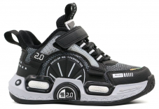 731084-1 черный-серый 30-1,31-1,32-1,33-1,34-1,35-1 Kapika Ботинки Актив.отдых Кроссовки Иск.мат, Байка/Флис, ЭВА/ПВХ В/О Муж