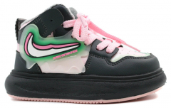 71498у-3 черный-серый 21-1,22-1,23-1,24-1,25-1,26-1,27-1,28-1 Kapika П/ботинки Актив.отдых Кроссовки Иск.мат, Байка/Флис, ЭВА/ТЭП В/О жен