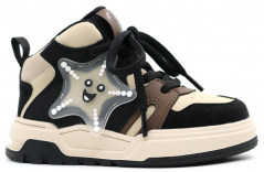 72935-1 черный-бежевый 23-1,24-1,25-1,26-1,27-1 Kapika П/ботинки Актив.отдых Кроссовки Иск.мат, Байка/Флис, ЭВА/ТЭП В/О жен