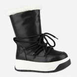 64307шк-1 Чёр 36-1,37-1,38-1,39-1,40-1 Kapika П/сапоги Повсед Веллингтон Нат.кожа, Нат.мех, полиуретан/ТЭП Зима жен