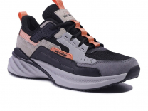 F7554-3 Чёрный/Серый 36-1,37-2,38-2,39-2,40-1 Strobbs П/ботинки Актив.отдых Кроссовки Нат.кожа, Текстиль, ЭВА,ТПР В/О Муж