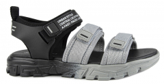 34569-2 черный-серый 35-1,36-1,37-1,38-1,39-1 Kapika Туфли Актив.отдых Сандалии Текстиль, Текстиль, ЭВА Лето Муж