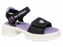 23-545D2 Чёрный / лиловый 32-2,33-2,34-2,35-2,36-2,37-2 Indigo kids Туфли Повсед Сандалии Иск.мат, Иск.кожа, ПУ Лето жен