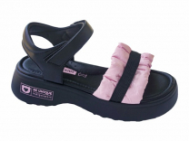 23-548B Розовый / чёрный 32-2,33-2,34-2,35-2,36-2,37-2 Indigo kids Туфли Повсед Сандалии Иск.мат, Иск.кожа, ПУ Лето жен