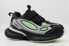 721017-1 черный-зеленый 26-1,27-1,28-1,29-1,30-1 Kapika П/ботинки Актив.отдых Кроссовки Иск.мат, Текстиль, ЭВА/ТЭП В/О Муж