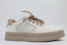 73927н-3 Белый-бежевый 32-1,33-1,34-1,35-1,36-1,37-1,38-1,39-1 Kapika П/ботинки Актив.отдых Кроссовки Иск.мат, Без подклада, Резина Лето жен