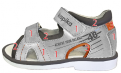 31924-5 Сер 20-1,21-1,22-1,23-1,24-1 Kapika Туфли Орто/проф Сандалеты Нат.кожа, Кожподклад, ТЭП (термоэластопласт) Лето Муж