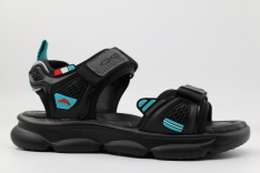 33907п-1 черный-серый 31-1,32-1,33-1,34-1,35-1 Kapika Туфли Актив.отдых Сандалии Иск.мат, Текстиль, полиуретан/ТЭП Лето Муж