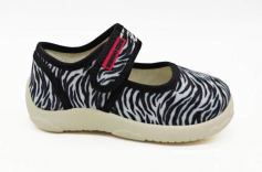 105-051B Чёрный / белый 24-2,25-2,26-2,27-2,28-2,29-2,30-2 Indigo kids Туфли Повсед Mary Jane Текстиль, Текстиль, ТЭП Лето жен