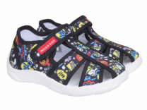 105-075G2 Чёр 24-2,25-2,26-2,27-2,28-2,29-2,30-2 Indigo kids П/ботинки Повсед Сандалеты Текстиль, Текстиль, ТЭП Лето Муж