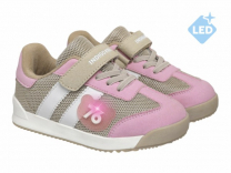 40-420A Бежевый / розовый 25-2,26-2,27-2,28-3,29-3 Indigo kids П/ботинки Актив.отдых Кроссовки Иск.мат, Текстиль, ТЭП В/О жен