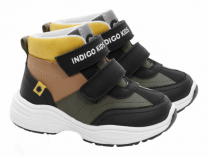 55-0003C3 Черный / хаки 23-2,24-2,25-2,26-2,27-2,28-2 Indigo kids Ботинки Повсед Оксфорд Иск.мат, Байка/Флис, ТЭП В/О Муж