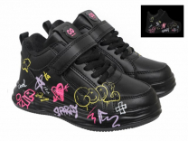 47-050B3 Чёр 30-2,31-2,32-2,33-2,34-2,35-2 Indigo kids Ботинки Актив.отдых Кроссовки Иск.мат, Байка/Флис, ЭВА В/О жен