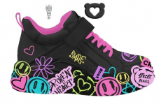 47-055E Чёрный / фуксия 30-2,31-2,32-2,33-2,34-2,35-2 Indigo kids Ботинки Актив.отдых Кроссовки Иск.мат, Текстиль, ЭВА В/О жен