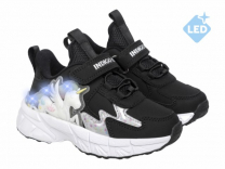 90-533E Чёр 26-2,27-2,28-2,29-2,30-2,31-2 Indigo kids П/ботинки Актив.отдых Кроссовки Иск.мат, Текстиль, ЭВА / ТЭП В/О жен