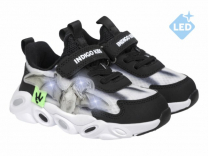 90-523D Чёр 23-2,24-2,25-2,26-2 Indigo kids П/ботинки Актив.отдых Кроссовки Иск.мат, Текстиль, ЭВА В/О Муж