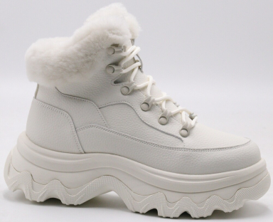 F8533-16 Беж 36-1,37-2,38-2,39-2,40-1 Strobbs Ботинки Повсед Оксфорд Нат.кожа, Нат.мех, ЭВА,Резина Зима жен