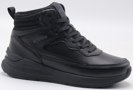 F8536-3 Чёр 36-1,37-2,38-2,39-2,40-1 Strobbs Ботинки Актив.отдых Кроссовки Иск.мат, Нат.шерсть, ЭВА,Резина,ТПУ вставка Зима жен