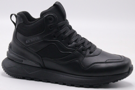 C9424-3 Чёр 41-1,42-2,43-2,44-2,45-1 Strobbs Ботинки Повсед Оксфорд Иск.мат, Нат.шерсть, ЭВА,Резина,ТПУ вставка Зима Муж