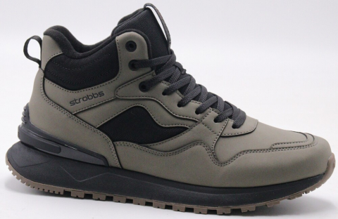 C9424-19 хаки 41-1,42-2,43-2,44-2,45-1 Strobbs Ботинки Повсед Оксфорд Иск.мат, Нат.шерсть, ЭВА,Резина,ТПУ вставка Зима Муж