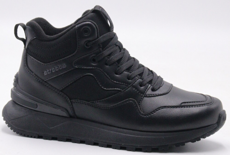 F8510-3 Чёр 36-1,37-2,38-2,39-2,40-1 Strobbs Ботинки Актив.отдых Кроссовки Иск.мат, Нат.шерсть, ЭВА,Резина,ТПУ вставка Зима Муж