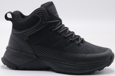 C9440-3 Чёр 41-1,42-2,43-2,44-2,45-1 Strobbs Ботинки Повсед Оксфорд Иск.мат, Нат.шерсть, ЭВА,Резина Зима Муж