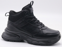 F8517-3 Чёр 36-1,37-2,38-2,39-2,40-1 Strobbs Ботинки Повсед Кроссовки Нат.кожа, Иск.шерсть, ПУ,ТПУ вставка Зима жен