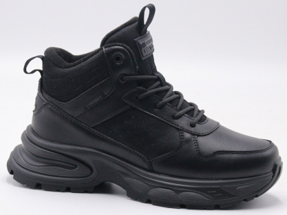 F8517-3 Чёр 36-1,37-2,38-2,39-2,40-1 Strobbs Ботинки Повсед Кроссовки Нат.кожа, Иск.шерсть, ПУ,ТПУ вставка Зима жен