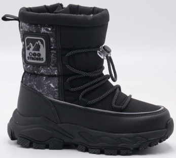 N1914-3 Чёр 31-1,32-1,33-2,34-2,35-2 Strobbs П/сапоги Повсед Дутики Иск.мат, Иск.шерсть, ЭВА,ТПР Зима Муж