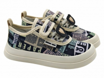 130-020B Бежевый / чёрный 30-2,31-2,32-2,33-2,34-2,35-2 Indigo kids П/ботинки Актив.отдых Кроссовки Текстиль, Текстиль, Резина Лето жен