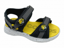25-175D Чёрный / жёлтый 26-2,27-2,28-2,29-2,30-2,31-2 Indigo kids Туфли Актив.отдых Сандалии Текстиль, Текстиль, ЭВА Лето Муж