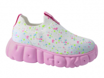94-1010C Белый / розовый 25-2,26-2,27-2,28-2,29-2,30-2 Indigo kids П/ботинки Повсед Слипоны Текстиль, Текстиль, ЭВА Лето жен