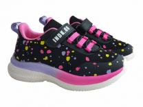 94-435C Чёрный / фуксия 27-2,28-2,29-2,30-2,31-2,32-2 Indigo kids П/ботинки Актив.отдых Кроссовки Текстиль, Текстиль, ЭВА В/О жен