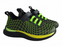 94-445E Чёрный / салатовый 27-2,28-2,29-2,30-2,31-2,32-2 Indigo kids П/ботинки Актив.отдых Кроссовки Текстиль, Текстиль, ТЭП В/О Муж