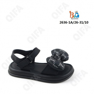 RC51_W2636-1A Чёр 26-1,27-2,28-2,29-2,30-2,31-1 Boys and Girls Туфли Повсед Сандалии Иск.мат, Иск.кожа, ПВХ (PVC-Поливинилхлорид) Лето жен