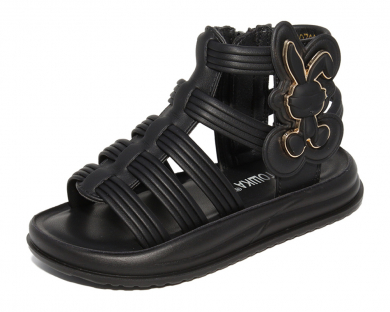 A20791 Чёр 32-1,33-1,34-1,35-1,36-1,37-1 Капитошка Туфли Повсед Сандалеты Иск.мат, Иск.кожа, ТПР Лето жен